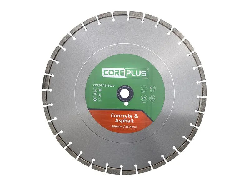 CorePlus Concrete & Asphalt Diamond Blade 450 x 25mm - CORDBAB45025
