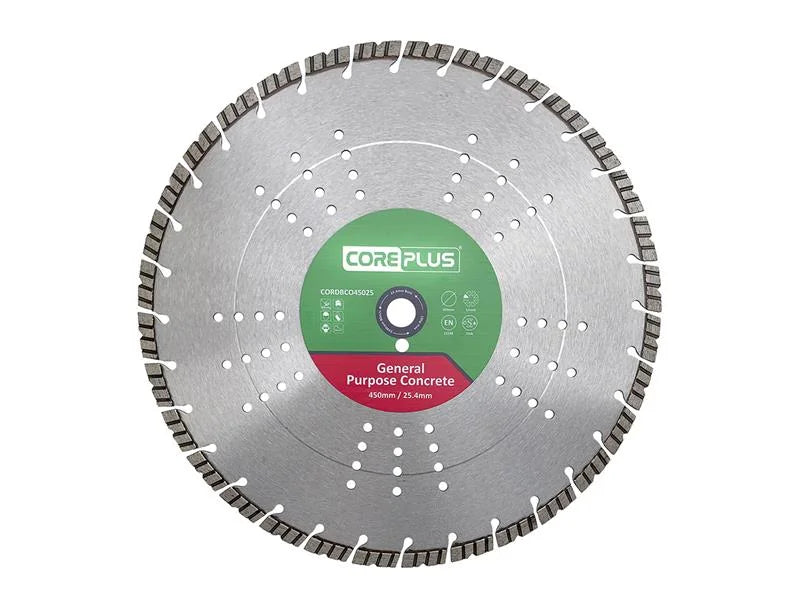 CorePlus General Purpose Concrete Diamond Blade 450 x 25mm - CORDBCO45025