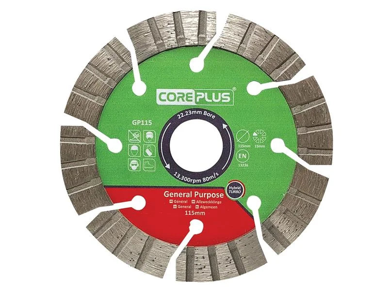 CorePlus GP115 General-Purpose Hybrid Turbo Diamond Blade 115mm - CORDBGP115