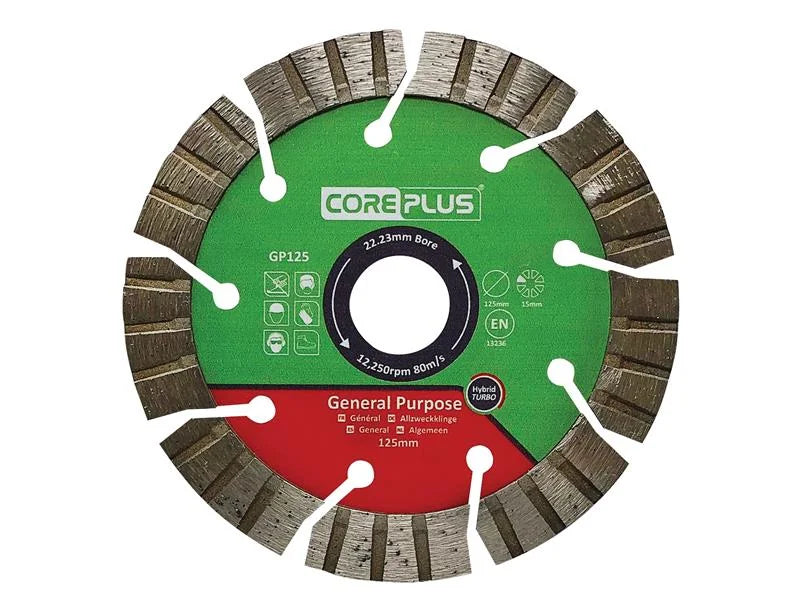 CorePlus GP125 General-Purpose Hybrid Turbo Diamond Blade 125mm - CORDBGP125
