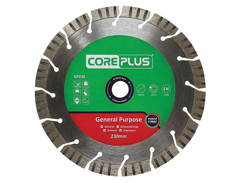 CorePlus GP230 General-Purpose Hybrid Turbo Diamond Blade 230mm - CORDBGP230