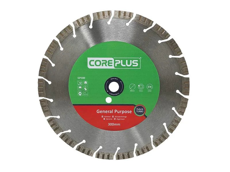 CorePlus GP300 General-Purpose Hybrid Turbo Diamond Blade 300mm - CORDBGP300