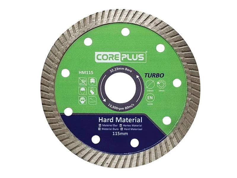 CorePlus HM115 Hard Material Turbo Diamond Blade 115mm - CORDBHM115