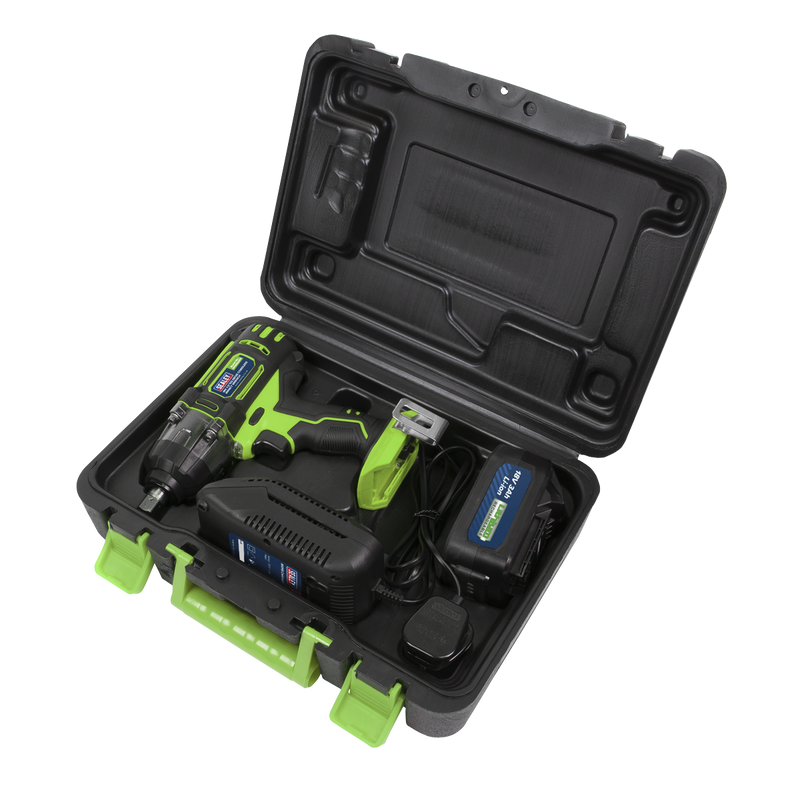 Sealey 1/2"Sq Drive Hi-Vis Cordless Impact Wrench 18V 3Ah
