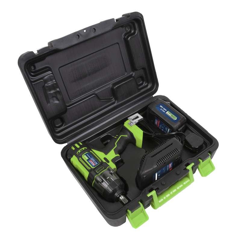 Sealey 1/2"Sq Drive Hi-Vis Cordless Impact Wrench 18V 3Ah