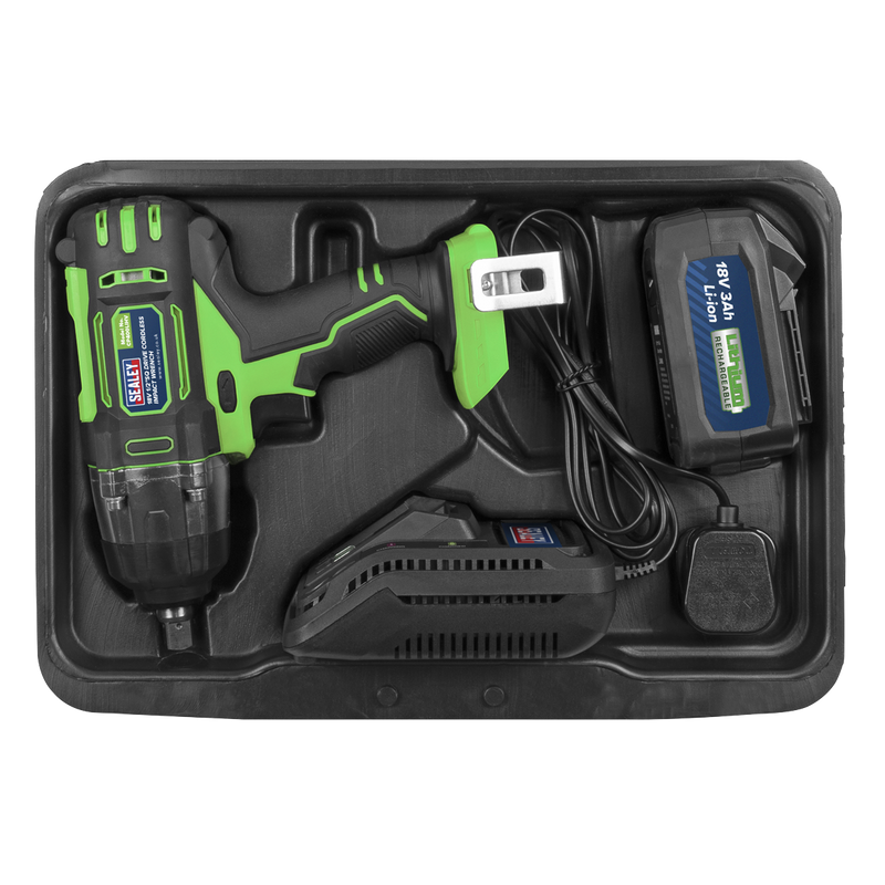 Sealey 1/2"Sq Drive Hi-Vis Cordless Impact Wrench 18V 3Ah
