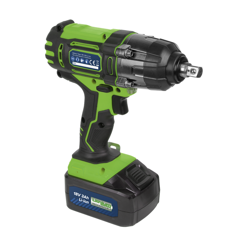 Sealey 1/2"Sq Drive Hi-Vis Cordless Impact Wrench 18V 3Ah