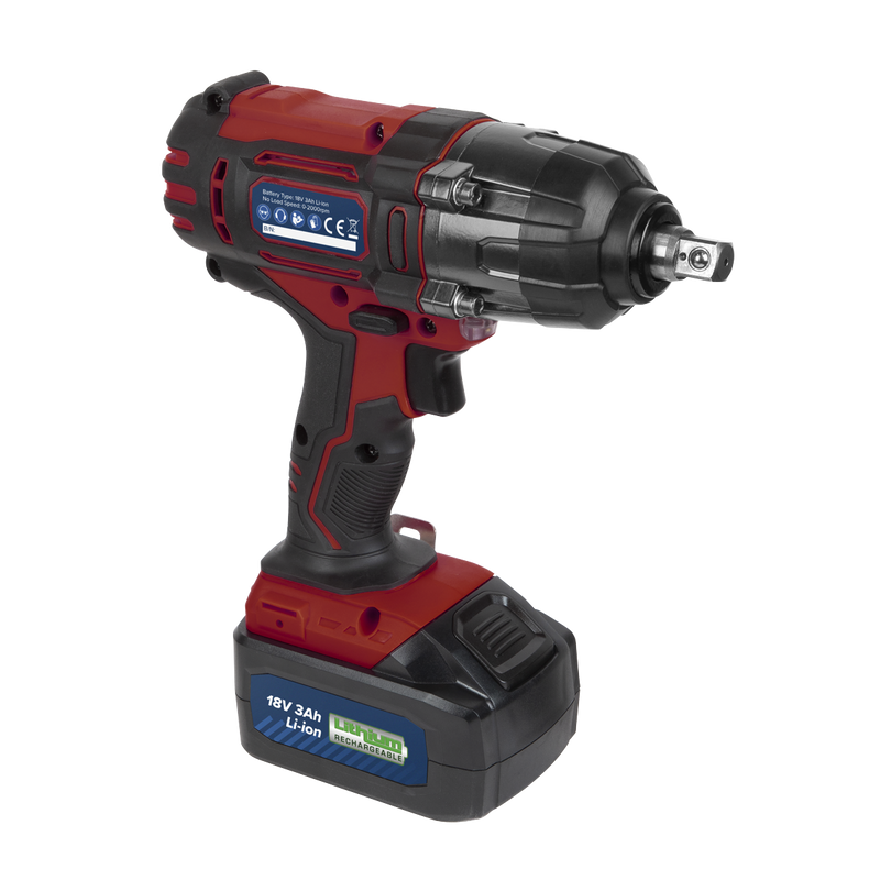 Sealey 1/2"Sq Drive Cordless Impact Wrench 18V 3Ah