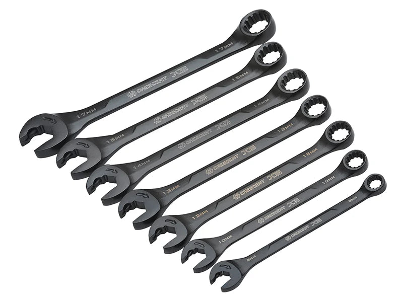 Crescent® X6™ Open End Ratcheting Spanner Set, 7 Piece - CX6RWM7