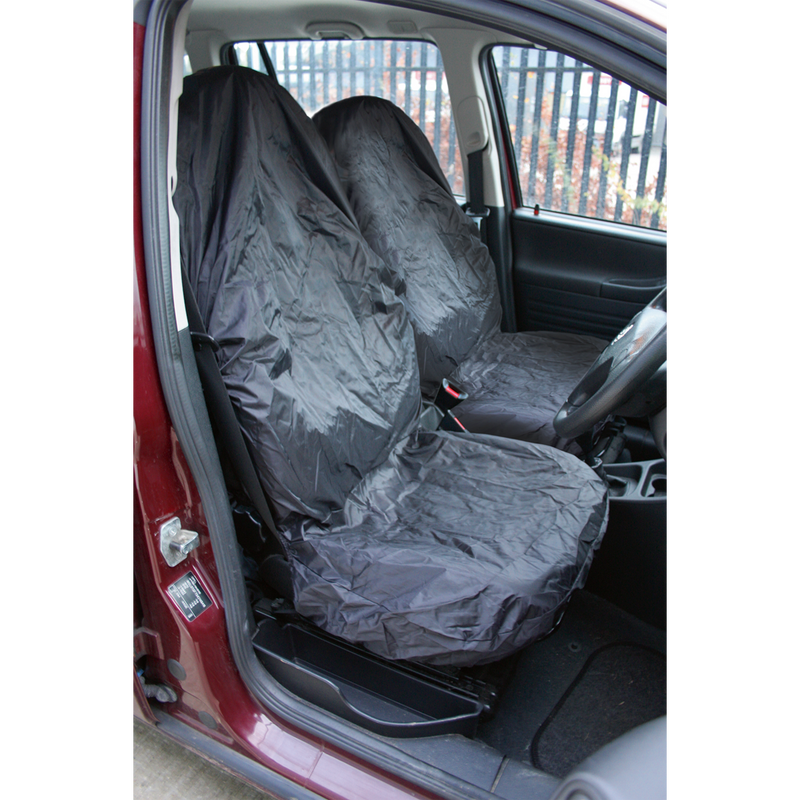 Sealey Heavy-Duty Front Seat Protector Set 2 Piece - Water-Resistant Nylon
