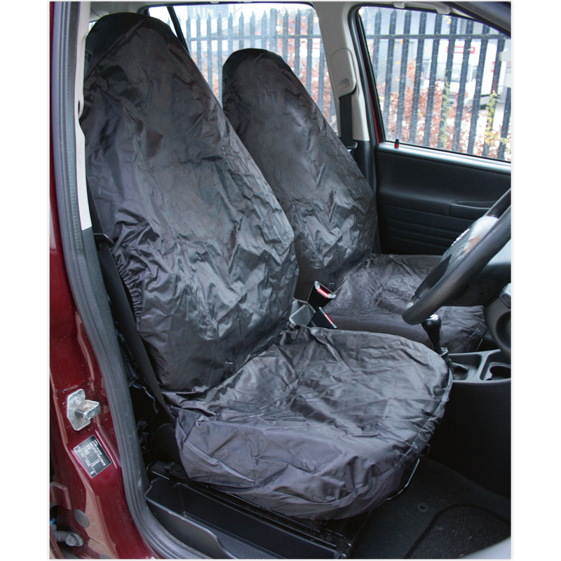 Sealey Heavy-Duty Front Seat Protector Set 2 Piece - Water-Resistant Nylon