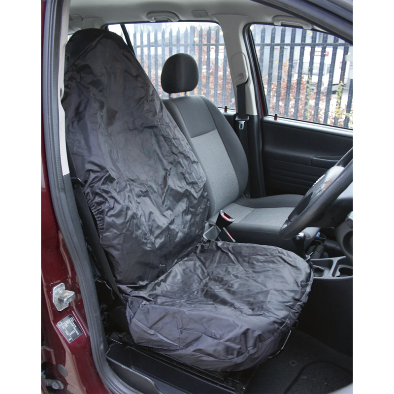 Sealey Heavy-Duty Front Seat Protector Set 2 Piece - Water-Resistant Nylon