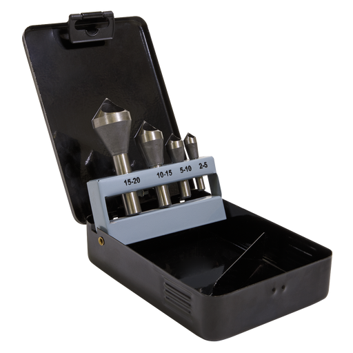 Sealey 90° Slotted Deburring Countersink Drill Bit Set 4 Piece