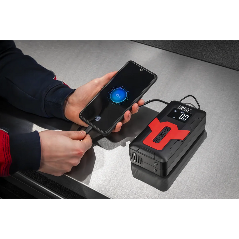 Sealey Rechargeable Tyre Inflator CTI140 120psi Power Bank