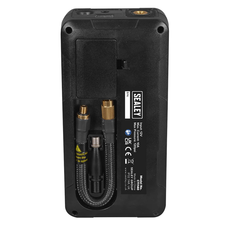 Sealey Rechargeable Tyre Inflator CTI140 120psi Power Bank