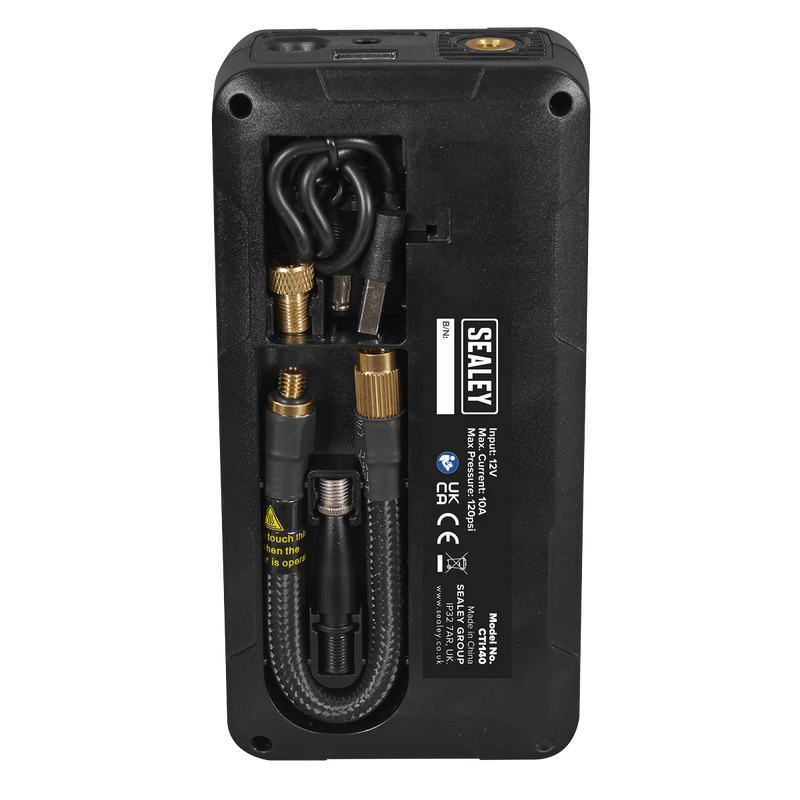 Sealey Rechargeable Tyre Inflator CTI140 120psi Power Bank