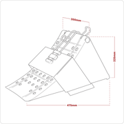 Sealey Wheel Chock CV127 200x475x225mm with Bracket