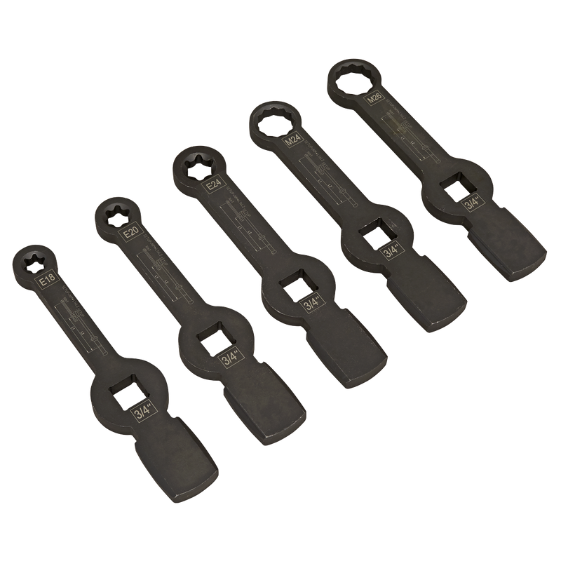 Sealey Brake Caliper Slogging Wrench Set CV212 5 Piece