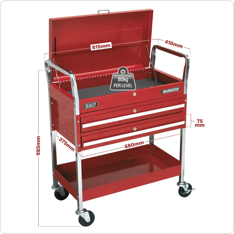 Sealey Superline PRO Heavy-Duty Trolley CX104 80kg Capacity