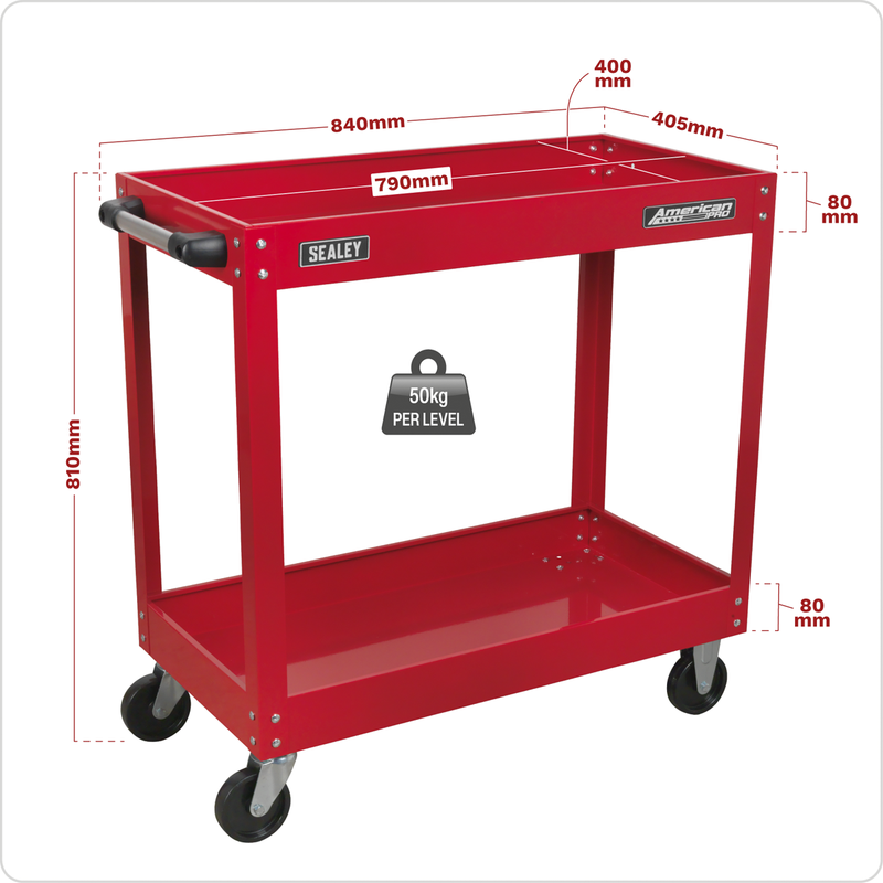 Sealey American PRO Heavy-Duty Workshop Trolley CX105 50kg/Level