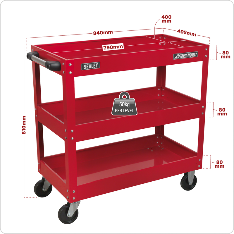 Sealey American PRO Heavy-Duty Workshop Trolley CX108 50kg/Level