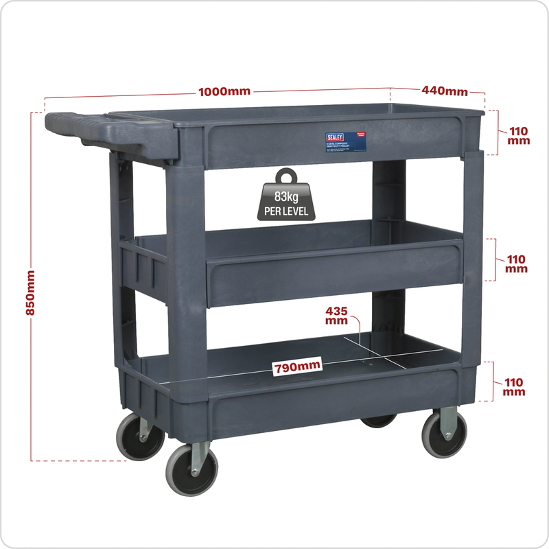 Sealey Composite Heavy-Duty Trolley CX203 83kg Capacity