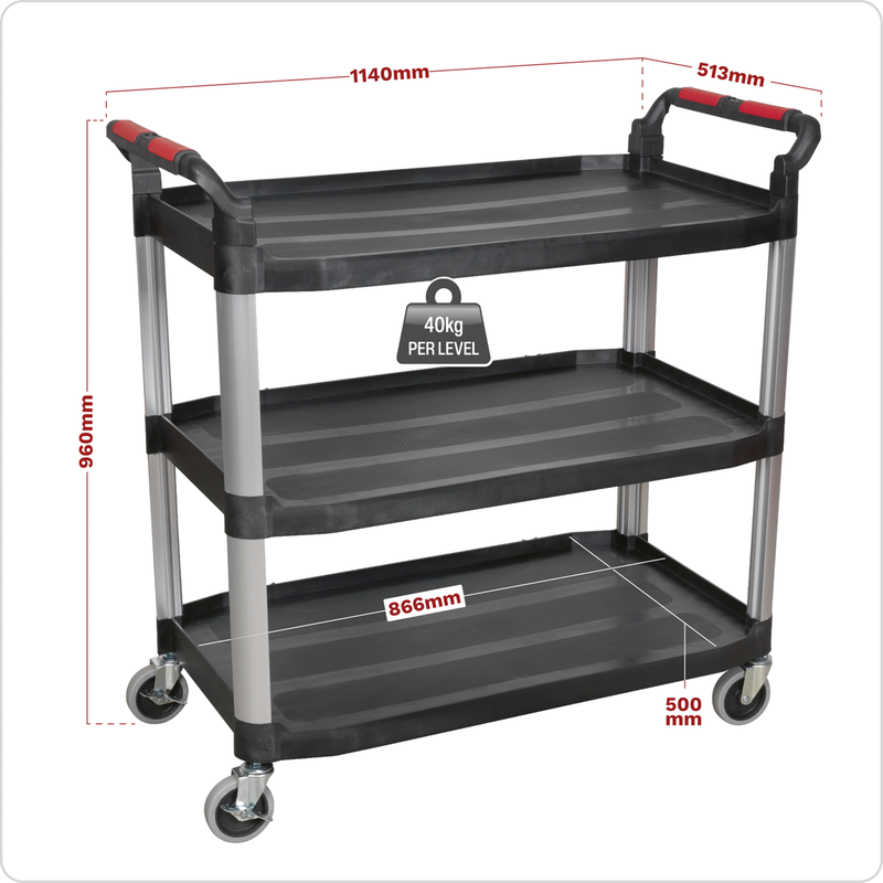 Sealey Composite Workshop Trolley CX310 40kg Capacity per Shelf