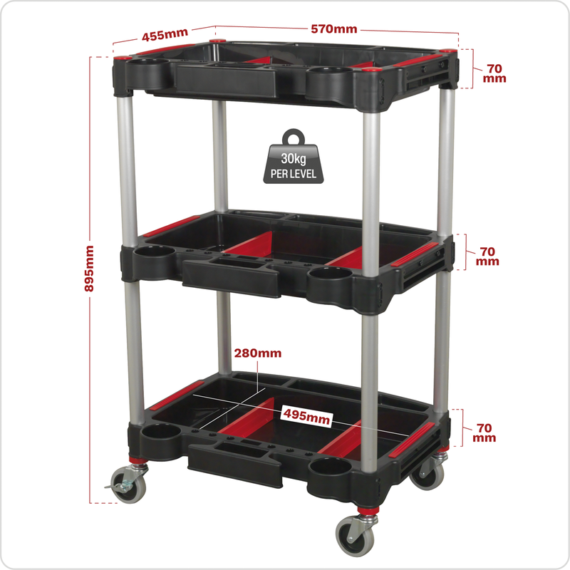 Sealey Composite Workshop Trolley CX313 30kg Capacity