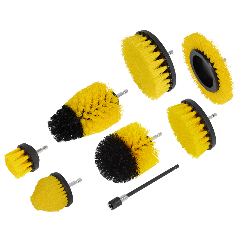 Sealey Drill Brush Set 8 Piece with 150mm Quick Chuck Holder