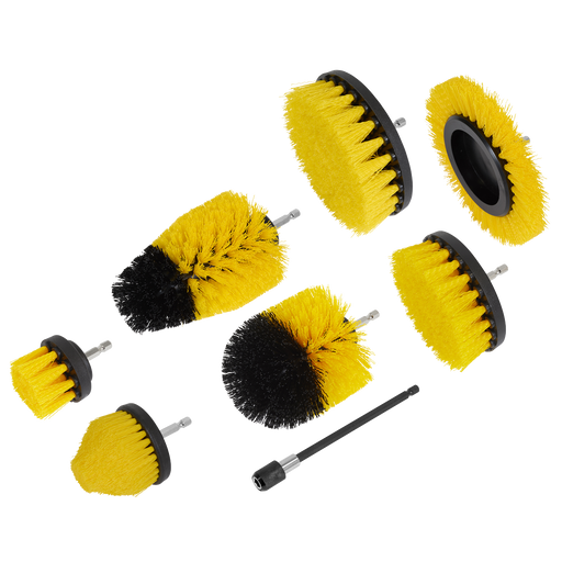 Sealey Drill Brush Set 8 Piece with 150mm Quick Chuck Holder