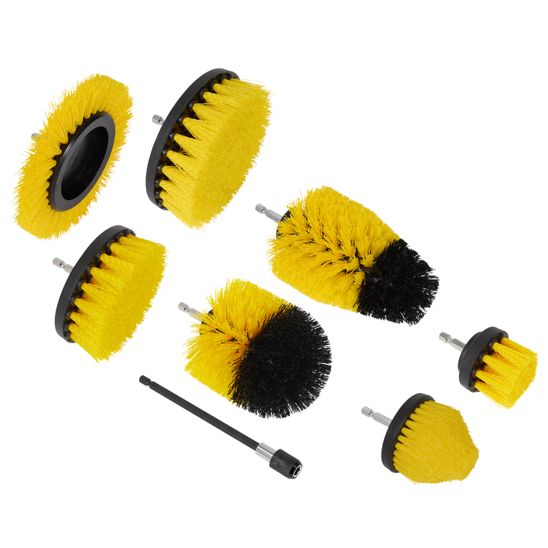 Sealey Drill Brush Set 8 Piece with 150mm Quick Chuck Holder