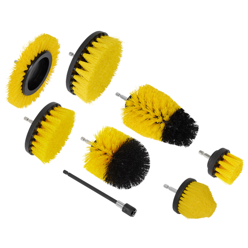 Sealey Drill Brush Set 8 Piece with 150mm Quick Chuck Holder