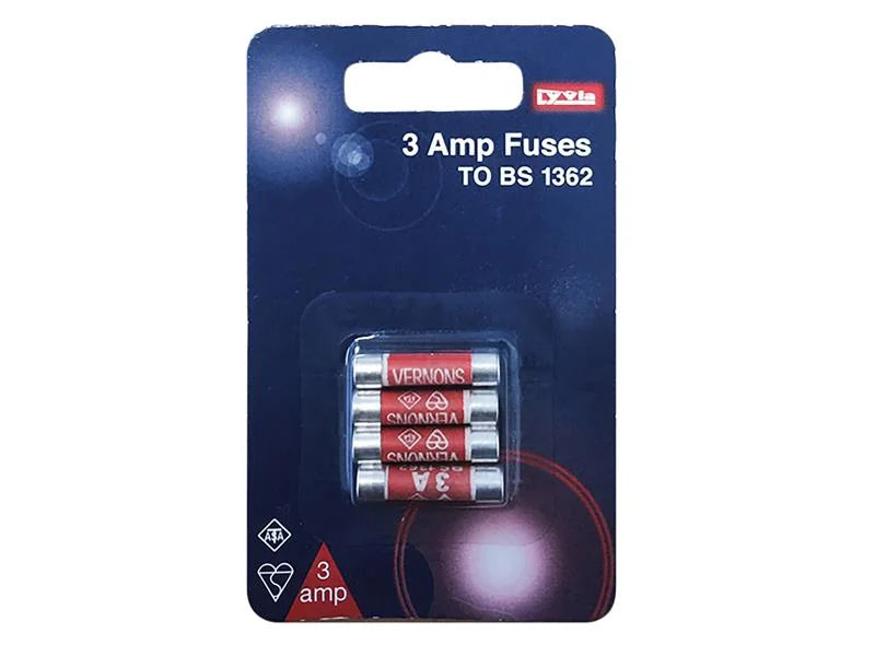 Dencon BS1362 Fuses 3 Amp x 4 1003 - 1003