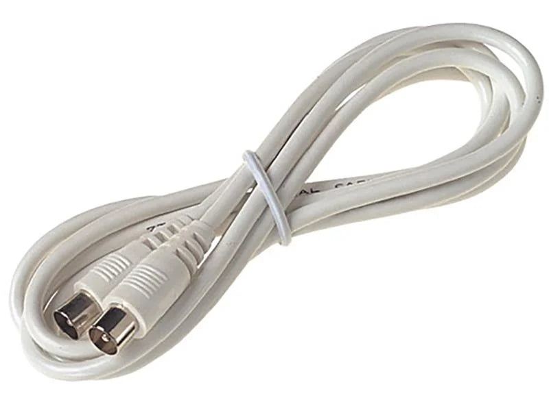 Dencon Male To Male Coax Lead 4m White 7076 - 7076