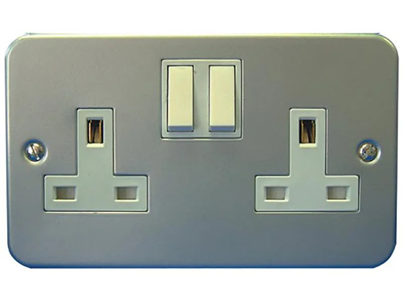 Dencon Metal-Clad Switched Socket 2 Gang 13A 4439NB - 4439NB