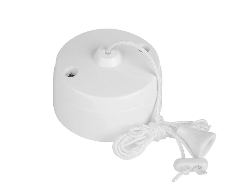 Dencon White Ceiling Pull Switch 1-Way 6A - 1750NB
