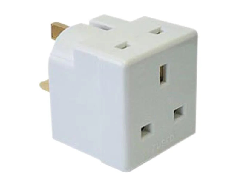 Dencon 2 Way Adaptor 13 Amp White 5685NB - 5685NB