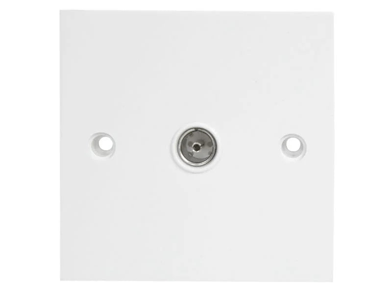 Dencon Single Flush Coax TV Socket White - 7119NB