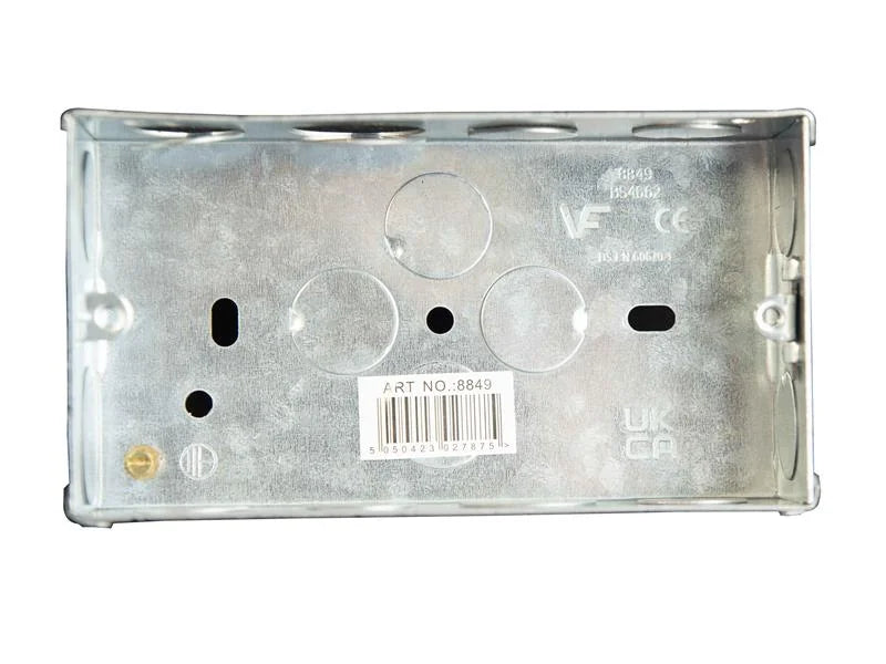 Dencon Metal Back Box 2-Gang 25-45mm