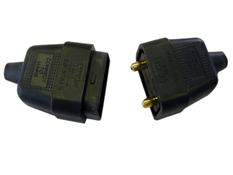 Dencon 2 Pin Rubber Connector Plug 10A Black - 9412BNB