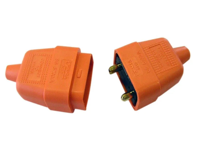 Dencon 2 Pin Rubber Connector Plug 10A Orange - 9412ORNB