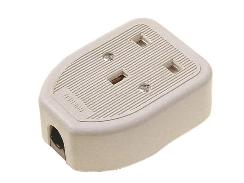 Dencon Rubber Trailing Socket 13A 1-Gang White - 9413WNB