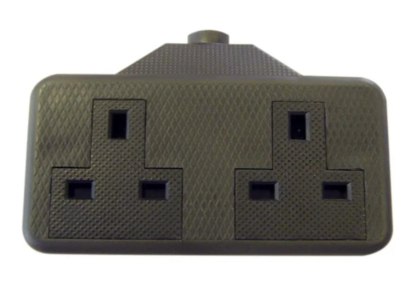 Dencon Trailing Socket 13A 2-Gang Black - 9433BNB
