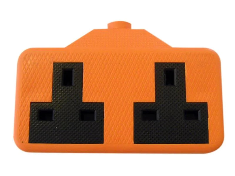 Dencon Trailing Socket 13A 2-Gang Orange - 9433ORNB