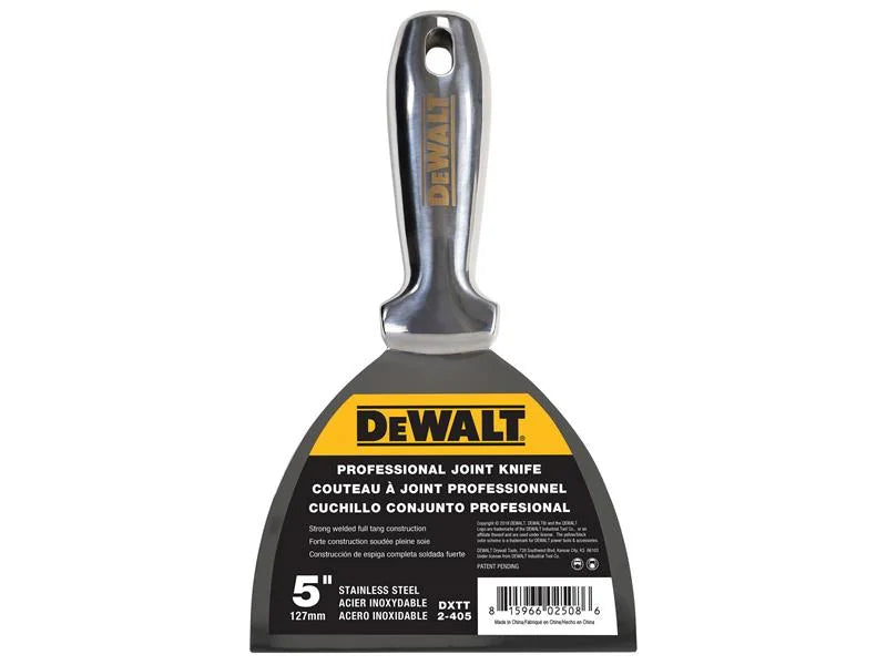 DEWALT Drywall Stainless Steel Jointing/Filling Knife 125mm (5in) - EU2-405