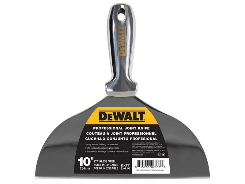 DEWALT Drywall Stainless Steel Jointing/Filling Knife 250mm (10in) - EU2-410