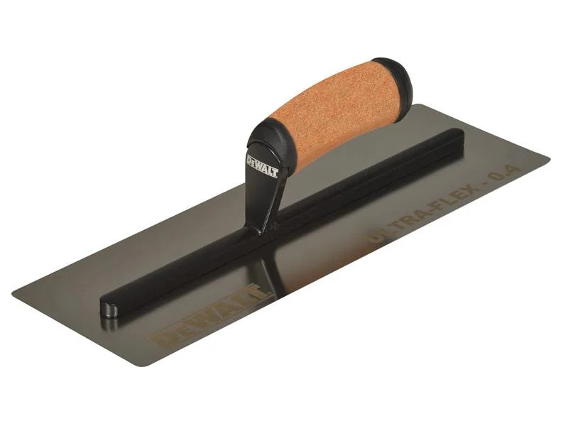 DEWALT Drywall FLEX Stainless Steel Flat Trowel, Leather Handle 14in 0.4-0.5mm