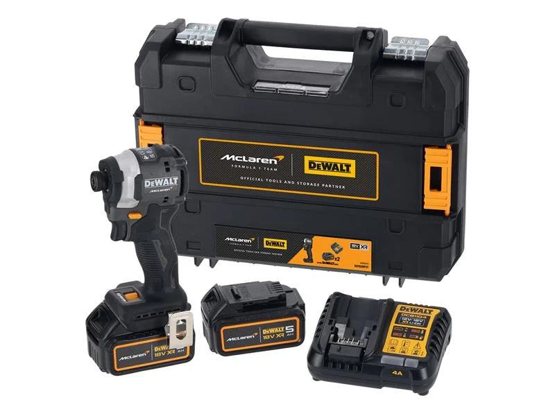 DEWALT Power Tools DCF85MP2T McLaren F1 XR Brushless 1/4in Impact Driver 18V 2 x