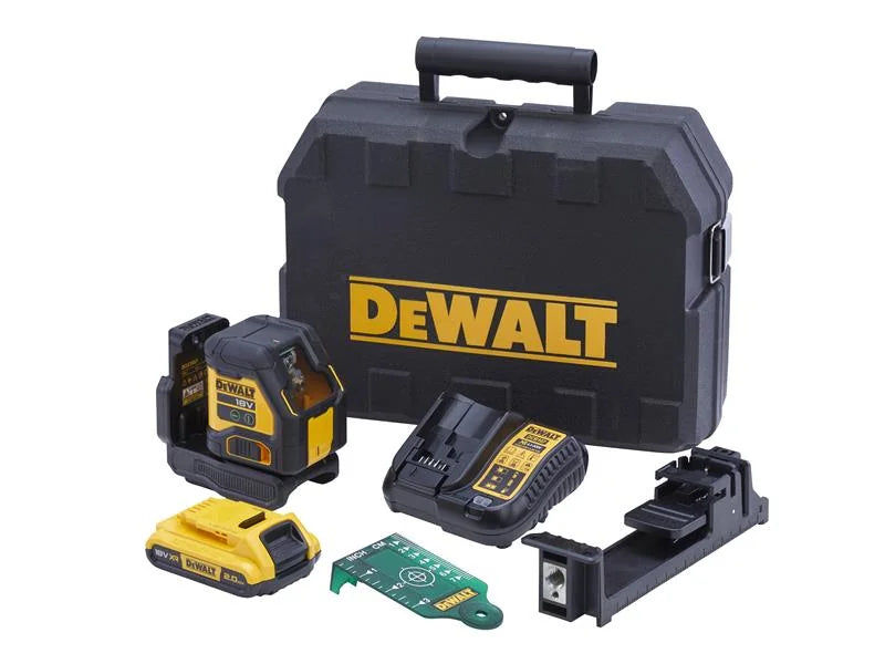 DEWALT Power Tools DCLE34021D1 XR Compact Cross Line Green Laser 18V 1 x 2.0Ah
