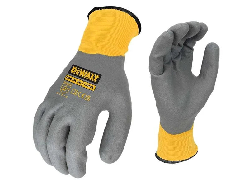 DEWALT Power Tools Water Resistant Grip Gloves - L (Size 9) - DPG35L EU